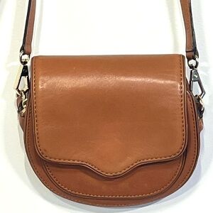 Rebecca Minkoff brown leather mini crossbody bag adjustable strap